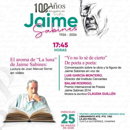 Coneculta conmemorará el centenario del natalicio del poeta Jaime Sabines Gutiérrez FOTOS CONECULTA00002