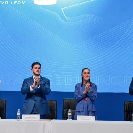 Hay certidumbre para nuestro pais Presidenta Claudia Sheinbaum en la 82 Asamblea Anual de la CAINTRA Nuevo Leon ante mas de 4 mil empresarios00005
