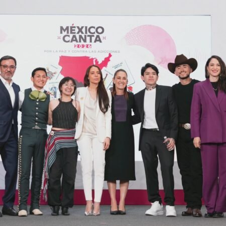 Presidenta Claudia Sheinbaum presenta segunda edicion de Mexico Canta por la paz y contra las adicciones dedicada a enaltecer la musica regional mexicana sin hacer apologia a la violencia1