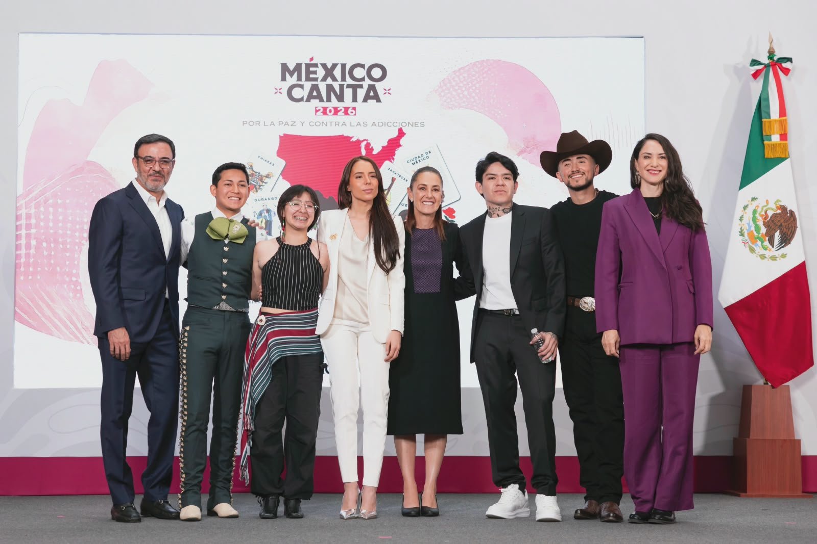Presidenta Claudia Sheinbaum presenta segunda edicion de Mexico Canta por la paz y contra las adicciones dedicada a enaltecer la musica regional mexicana sin hacer apologia a la violencia1