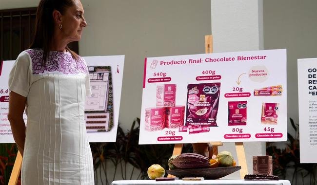 Presidenta anuncia proyecto Precio justo para el cacao de Tabasco impulsara produccion y exportacion de Chocolate Bienestar
