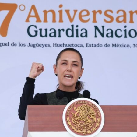 La Guardia Nacional esta haciendo historia gracias a su compromiso los homicidios dolosos se han reducido en 46 Presidenta Claudia Sheinbaum en el 7° Aniversario de la GN3