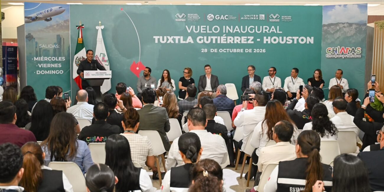 Eduardo Ramírez inaugura la ruta aérea internacional Tuxtla