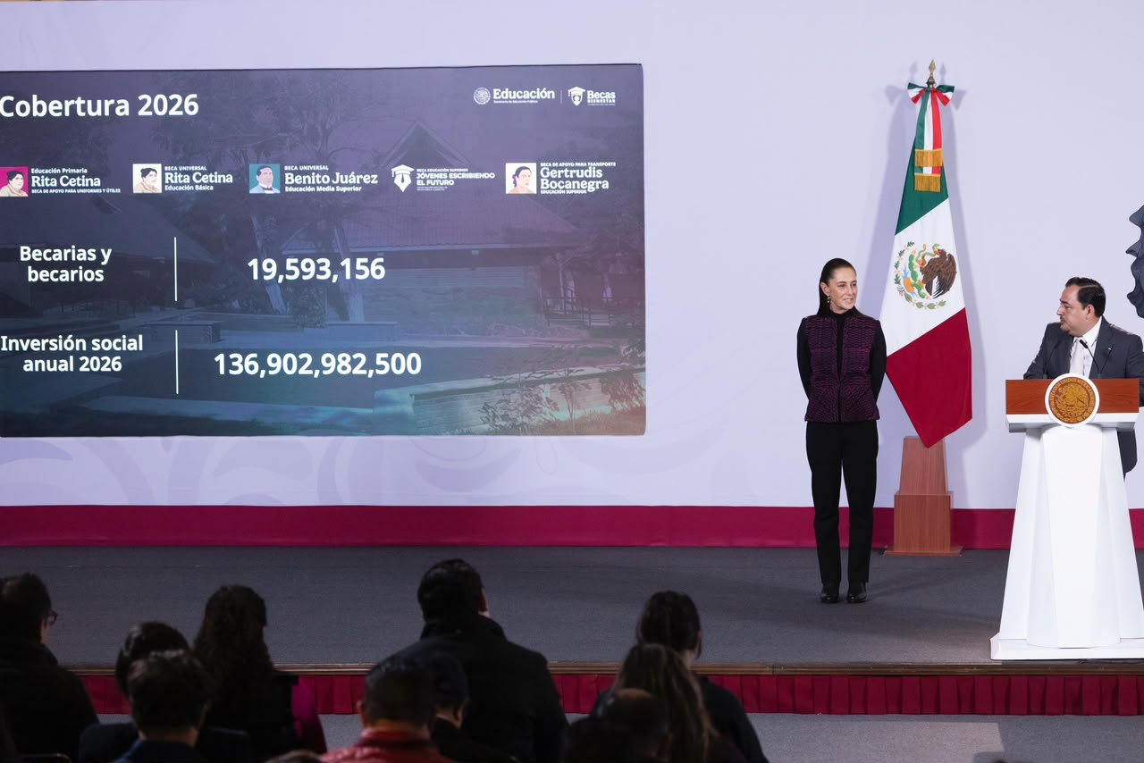 Inscripción al Bachillerato Nacional aumentó en 400 mil jóvenes respecto a 2025; las becas para el Bienestar beneficiarán a 22 millones de estudiantes en 2026: Presidenta Claudia Sheinbaum