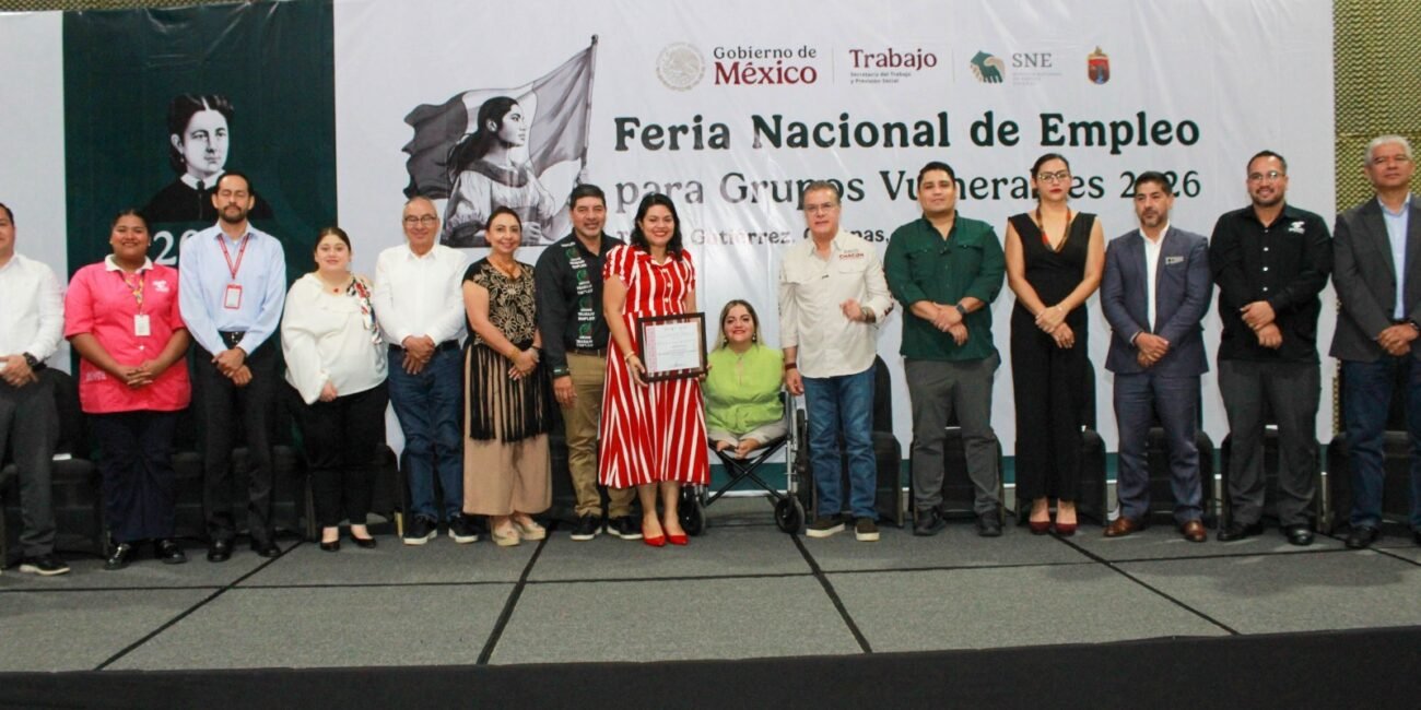 SEyT fortalece inclusión laboral con Feria Nacional de Empleo para Grupos Vulnerables en Tuxtla Gutiérrez
